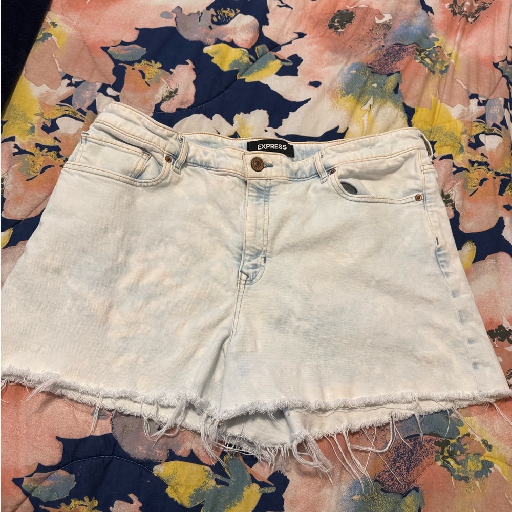 Express Women's Light Blue Denim Shorts